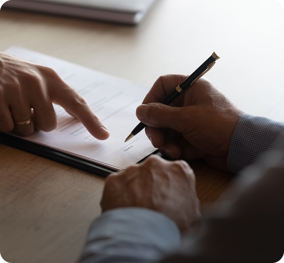 Signing a legal document